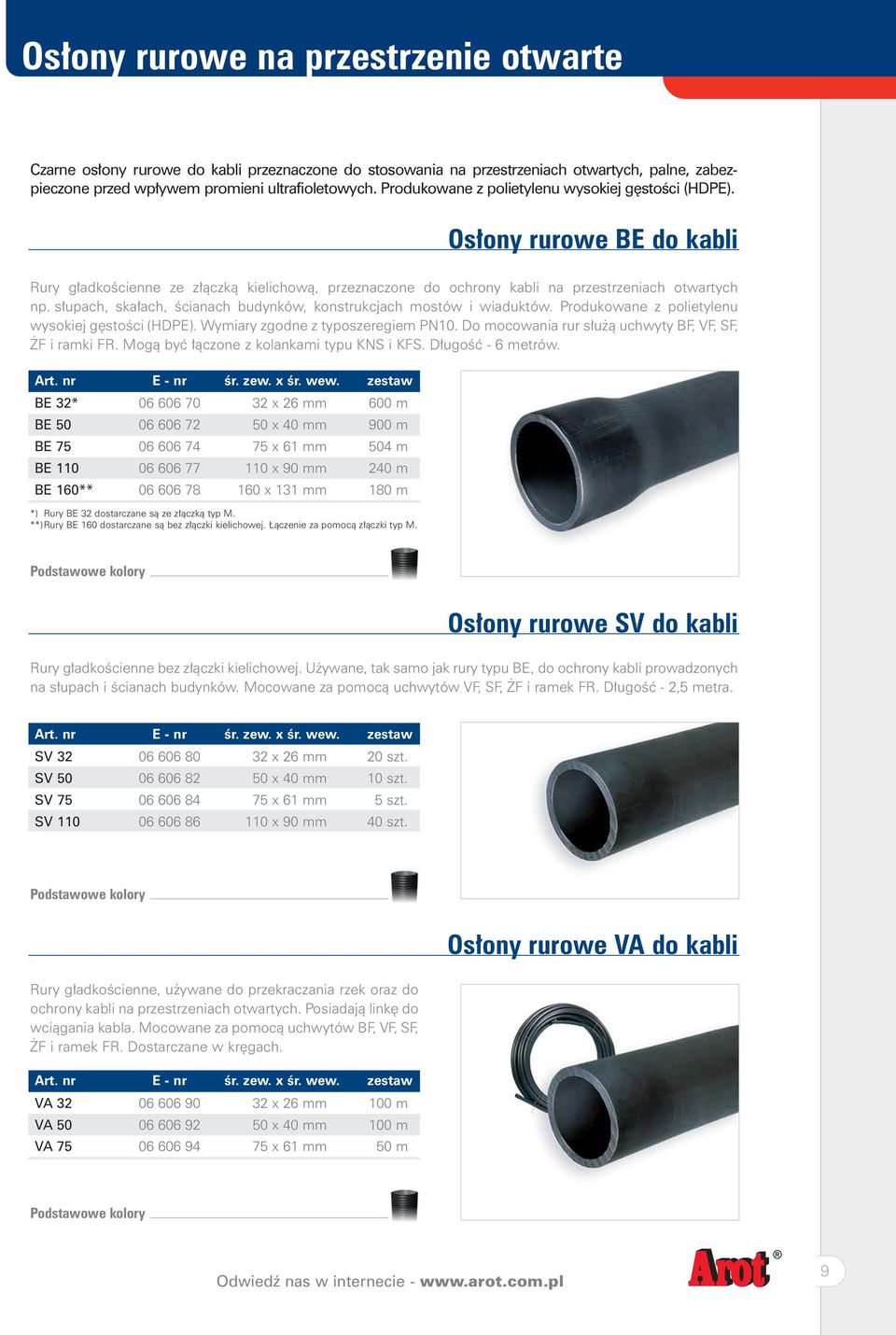 s³upach, ska³ach, œcianach budynków, konstrukcjach mostów i wiaduktów. Produkowane z polietylenu wysokiej gêstoœci (HDPE). Wymiary zgodne z typoszeregiem PN10.