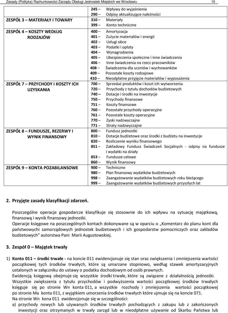 materiałów i energii 402 Usługi obce 403 Podatki i opłaty 404 Wynagrodzenia 405 Ubezpieczenia społeczne i inne świadczenia 406 Inne świadczenia na rzecz pracowników 408 Świadczenia dla uczniów i