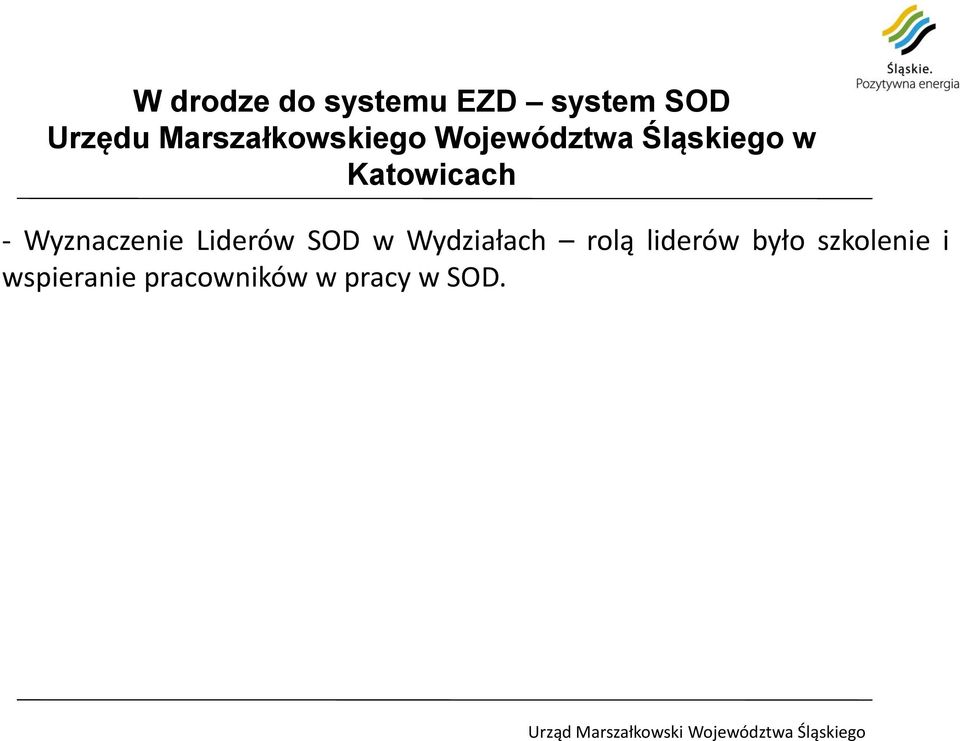 Katowicach - Wyznaczenie Liderów SOD w Wydziałach