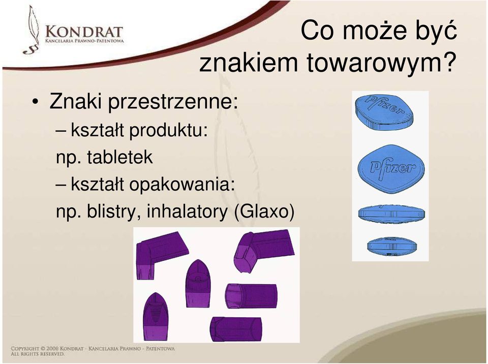 tabletek kształt opakowania: np.