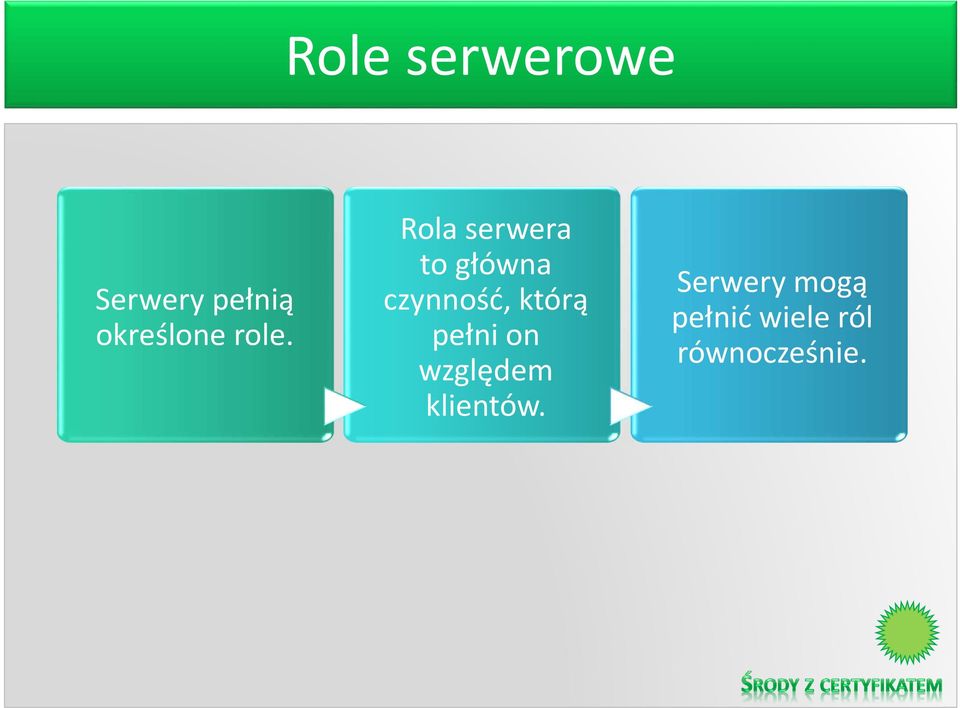 Rola serwera to główna czynność, którą