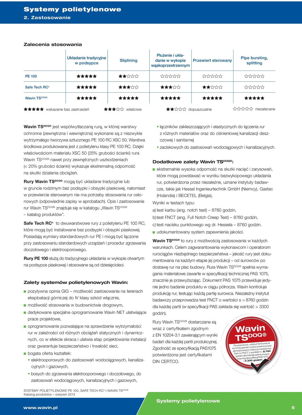 Warstwa środkowa produkowana jst z politylnu klasy PE 100 RC.