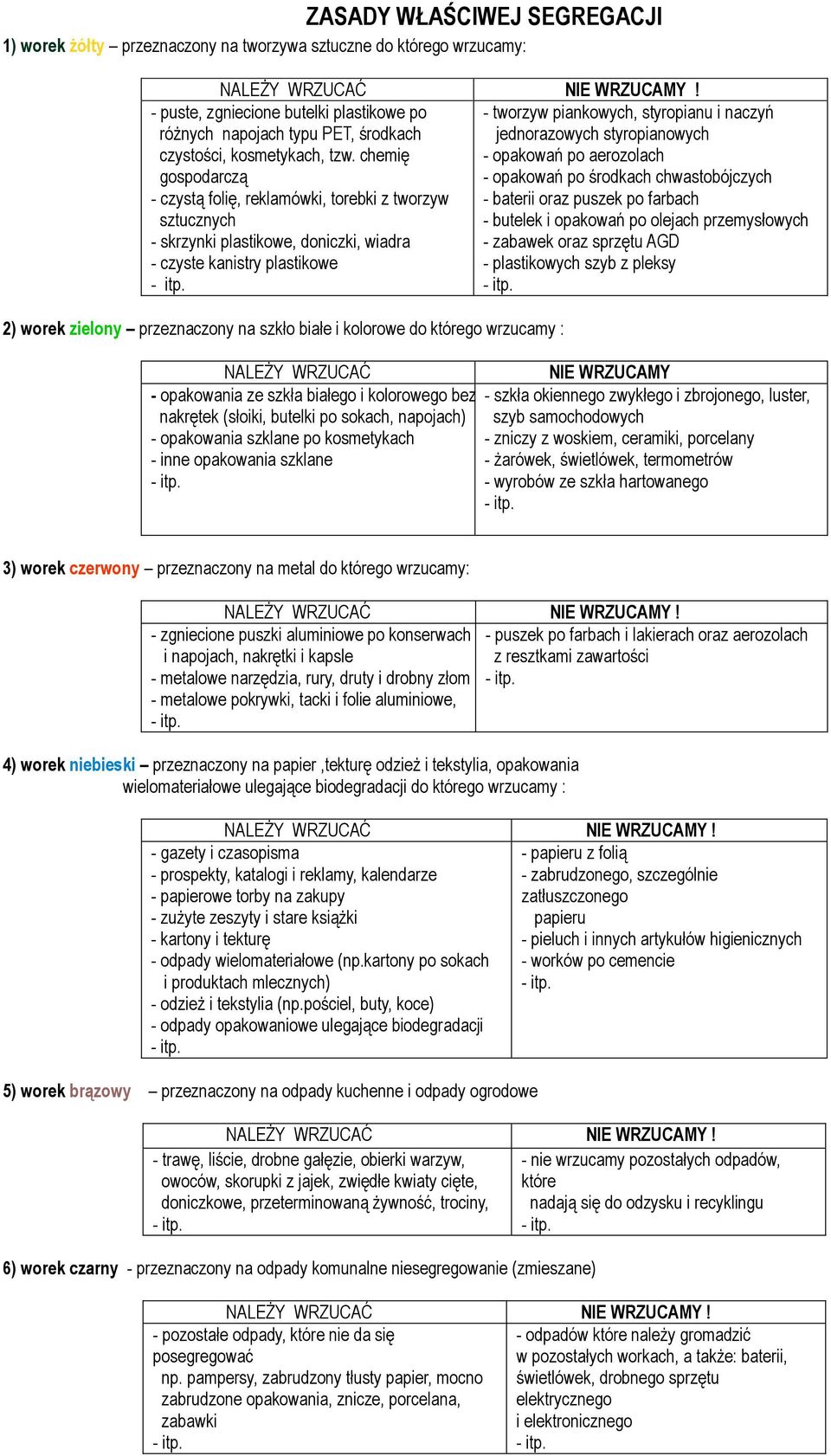 kolorowe do którego wrzucamy : NALEŻY WRZUCAĆ - opakowania ze szkła białego i kolorowego bez nakrętek (słoiki, butelki po sokach, napojach) - opakowania szklane po kosmetykach - inne opakowania