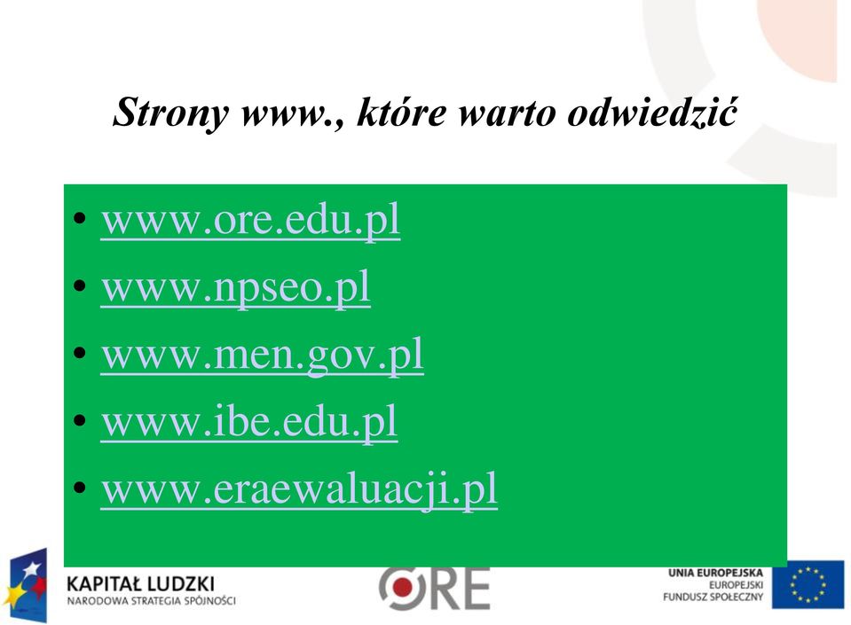 ore.edu.pl www.npseo.pl www.men.