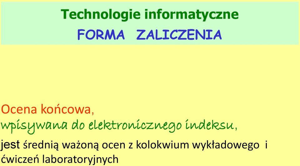 elektronicznego indeksu, jest średnią