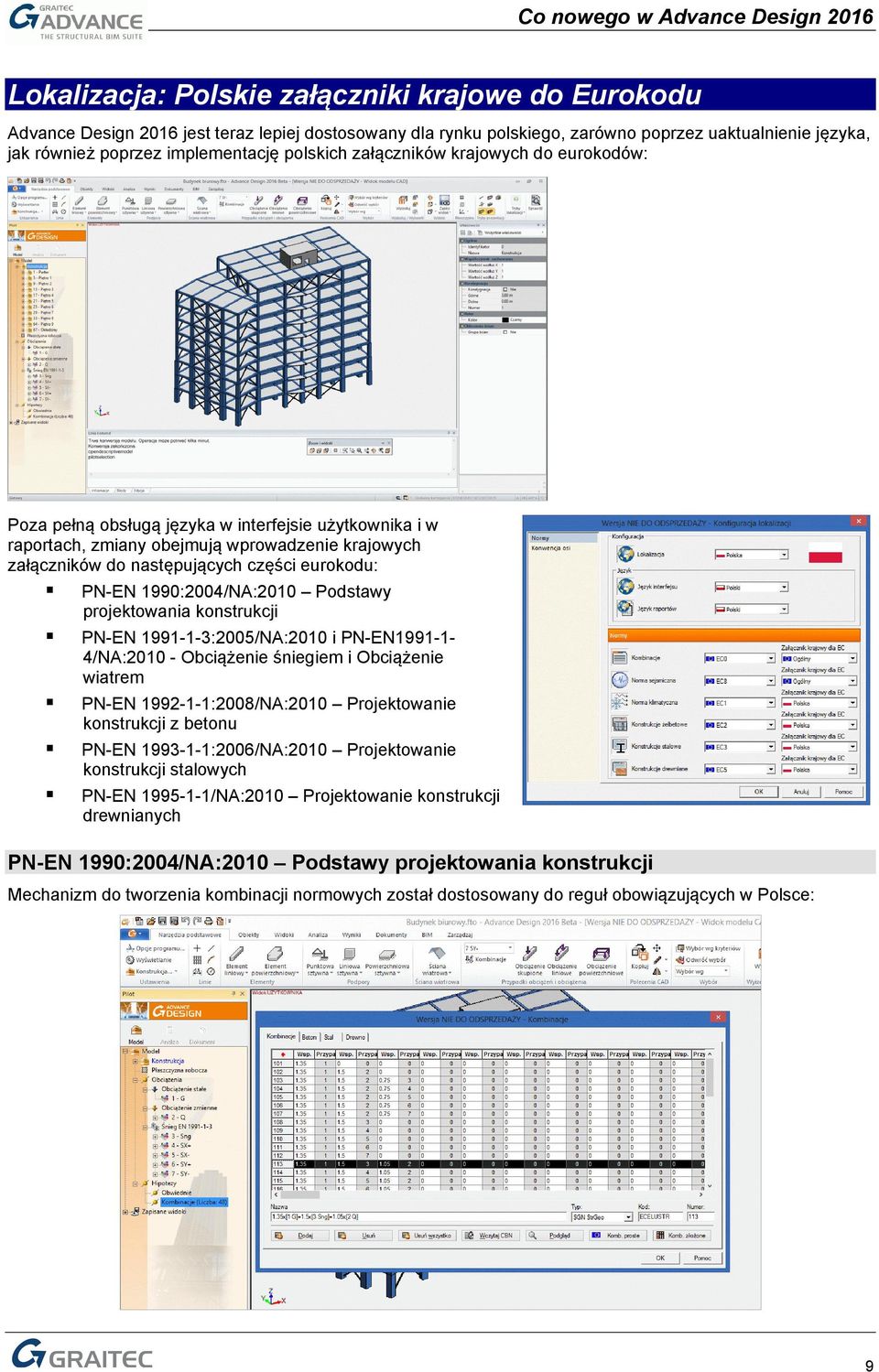 PN-EN 1990:2004/NA:2010 Podstawy projektowania konstrukcji PN-EN 1991-1-3:2005/NA:2010 i PN-EN1991-1- 4/NA:2010 - Obciążenie śniegiem i Obciążenie wiatrem PN-EN 1992-1-1:2008/NA:2010 Projektowanie