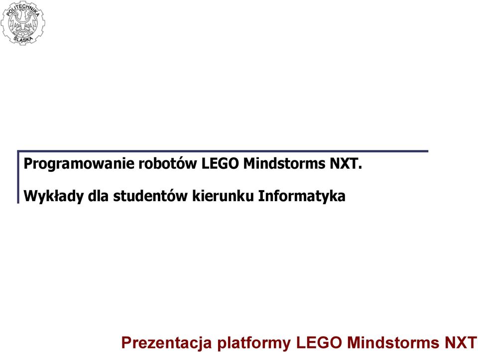 Wykłady dla studentów kierunku