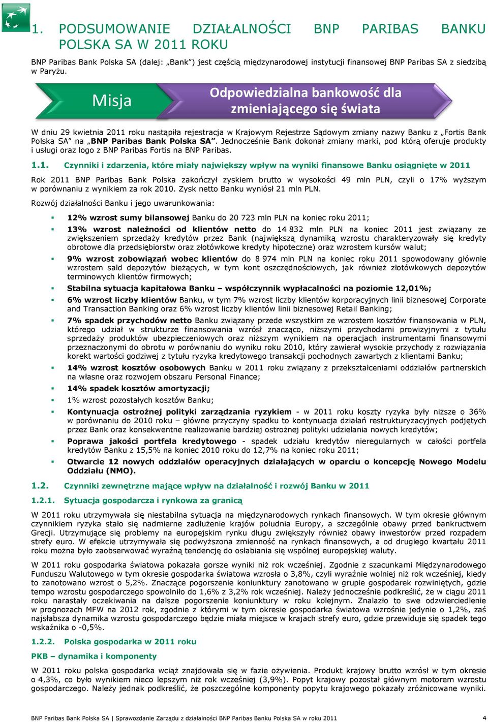 . Jedncześnie Bank dknał zmiany marki, pd którą feruje prdukty i usługi raz lg z BNP Paribas Frtis na BNP Paribas. 1.