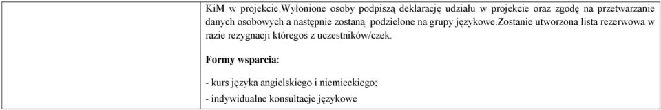 danych osobowych a następnie zostaną podzielone na grupy językowe.