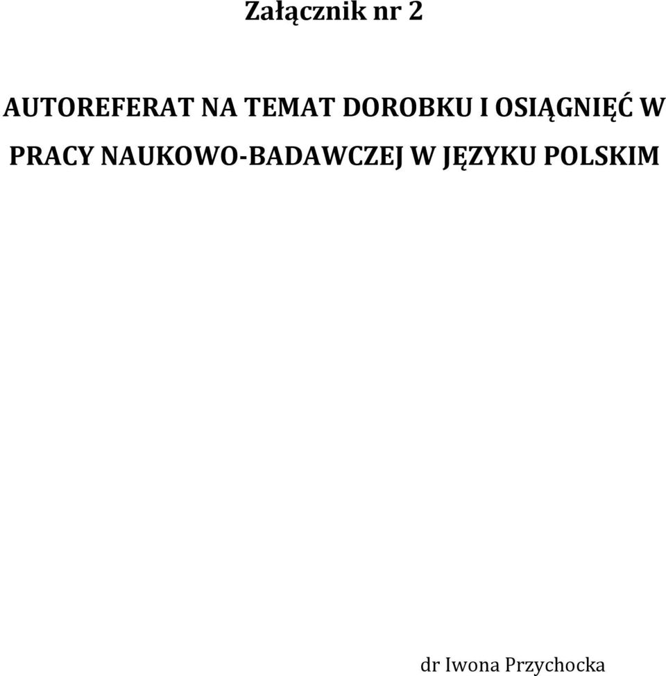 PRACY NAUKOWO-BADAWCZEJ W