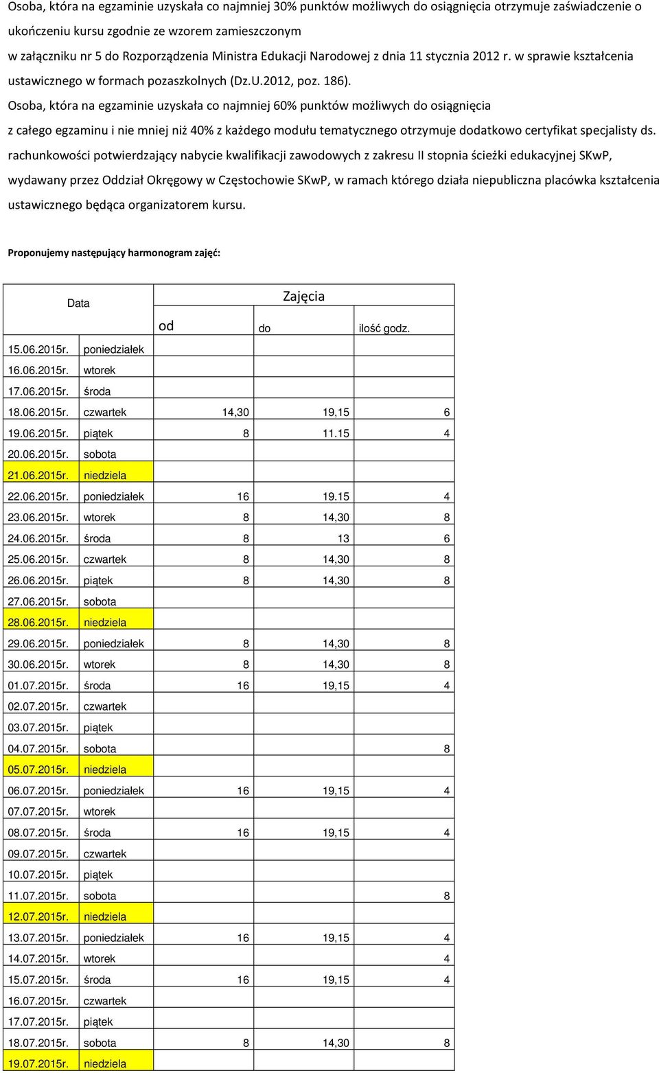 Osoba, która na egzaminie uzyskała co najmniej 60% punktów możliwych do osiągnięcia z całego egzaminu i nie mniej niż 40% z każdego modułu tematycznego otrzymuje dodatkowo certyfikat specjalisty ds.