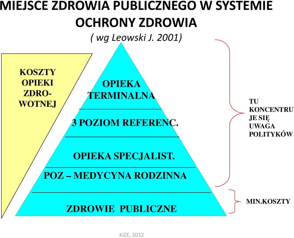 2001) KOSZTY OPIEKI ZDRO- WOTNEJ OPIEKA TERMINALNA 3 POZIOM