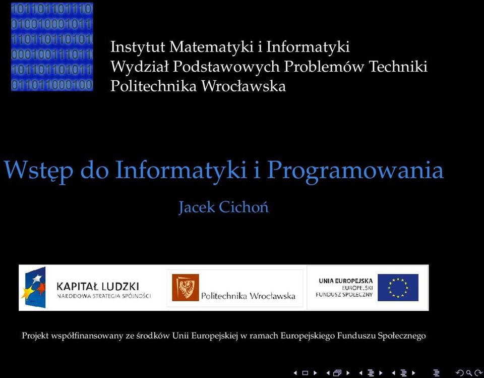 Informatyki i Programowania Jacek Cichoń Projekt