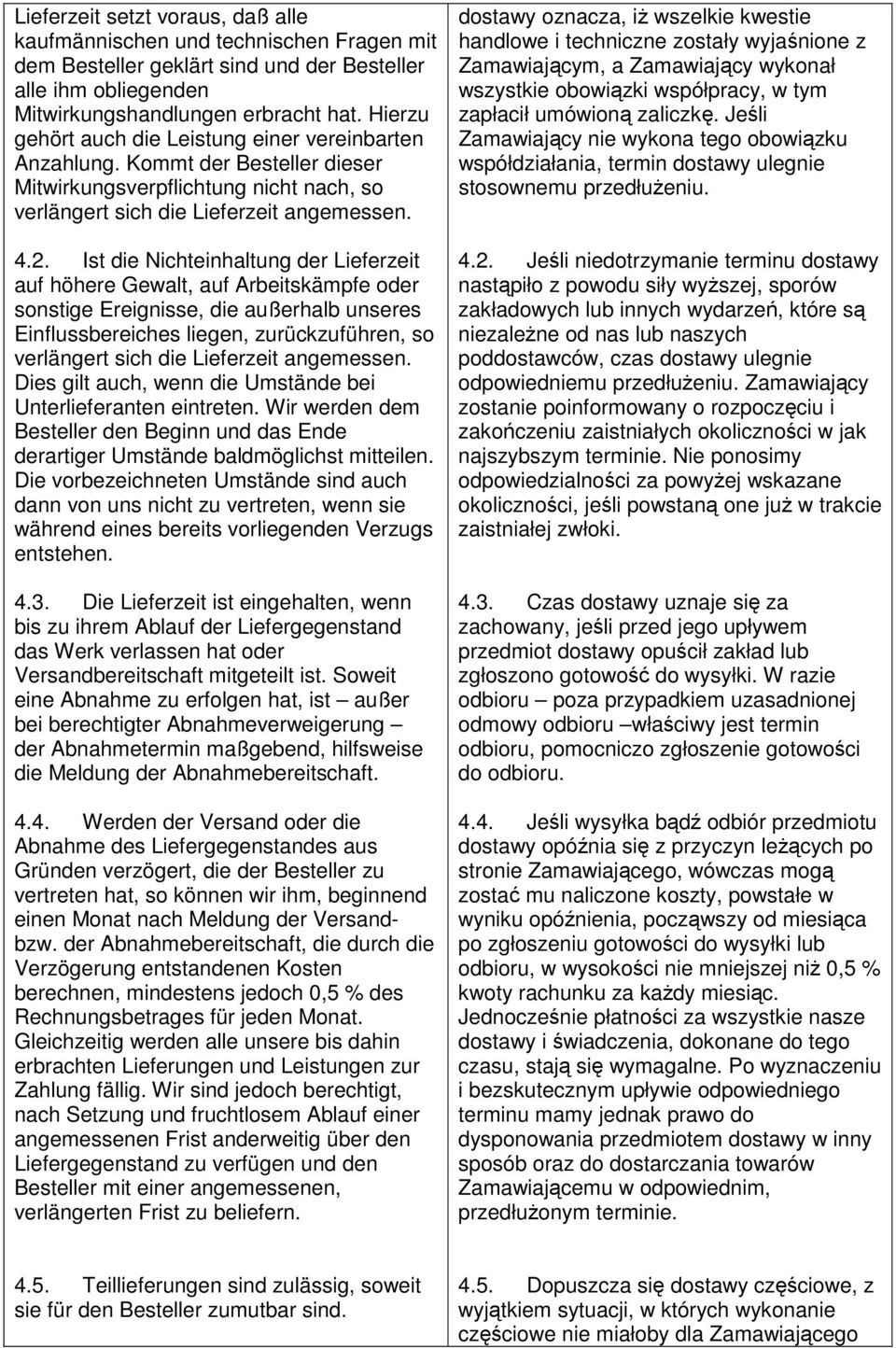 Ist die Nichteinhaltung der Lieferzeit auf höhere Gewalt, auf Arbeitskämpfe oder sonstige Ereignisse, die außerhalb unseres Einflussbereiches liegen, zurückzuführen, so verlängert sich die Lieferzeit