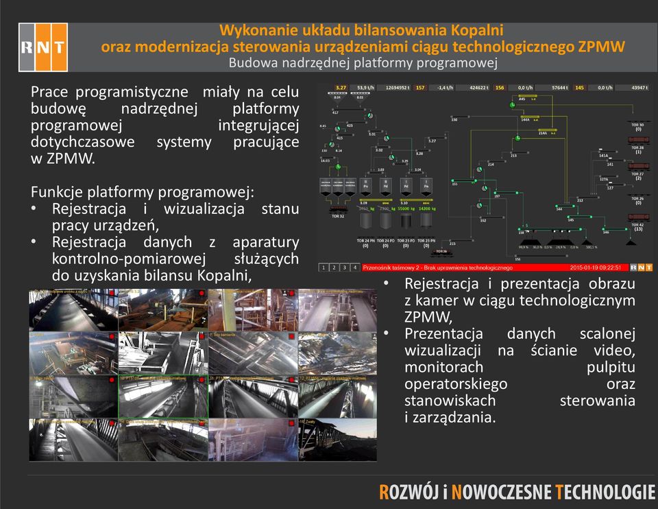 Funkcje platformy programowej: Rejestracja i wizualizacja stanu pracy urządzeń, Rejestracja danych z aparatury kontrolno-pomiarowej służących do uzyskania bilansu