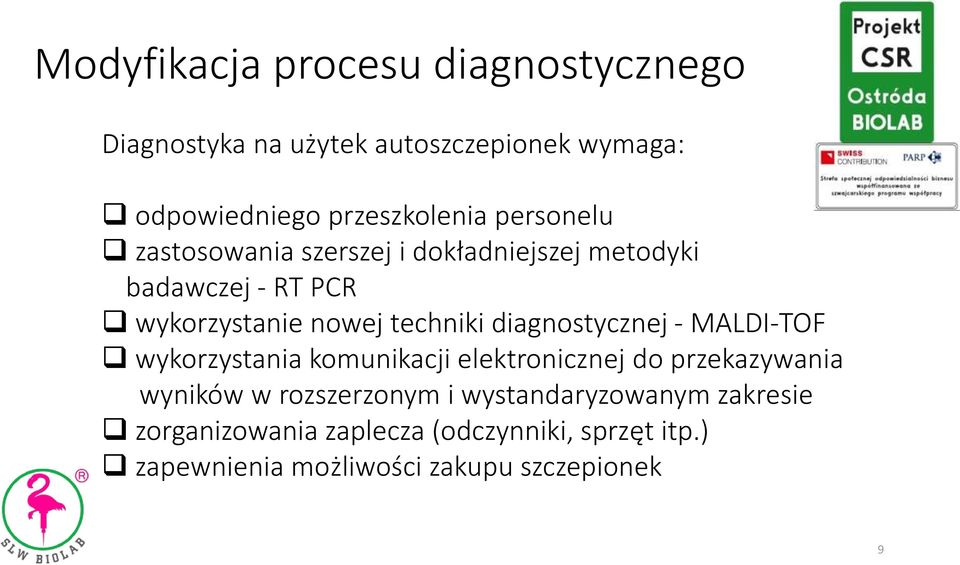 diagnostycznej - MALDI-TOF wykorzystania komunikacji elektronicznej do przekazywania wyników w rozszerzonym i