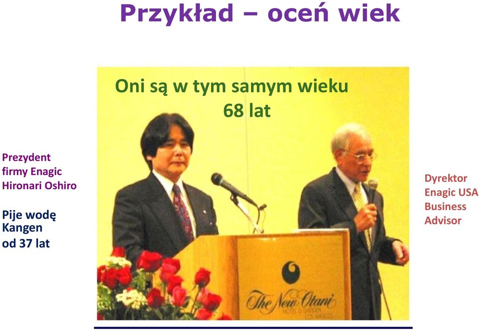 Hironari Oshiro Pije wodę Kangen od 37