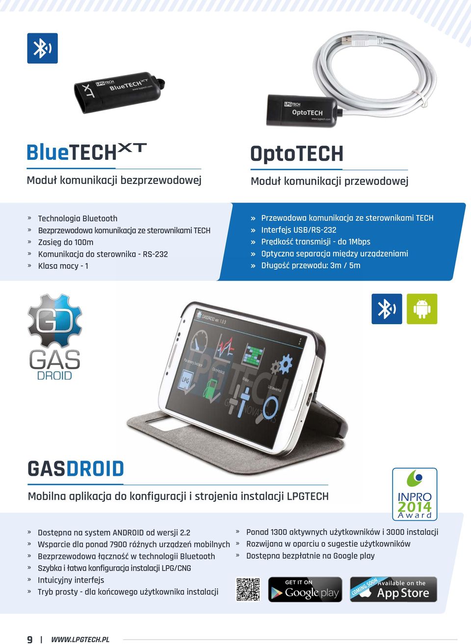 aplikacja do konfiguracji i strojenia instalacji LPGTECH Dostępna na system ANDROID od wersji 2.