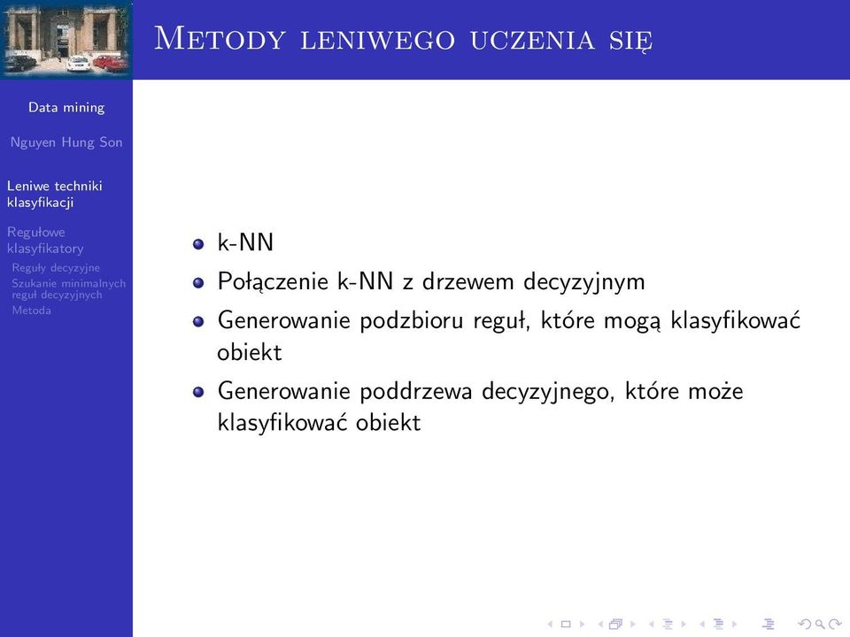 regu l, które moga klasyfikować obiekt