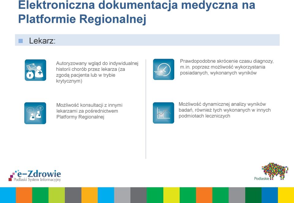 poprzez możliwość wykorzystania posiadanych, wykonanych wyników Możliwość konsultacji z innymi lekarzami za