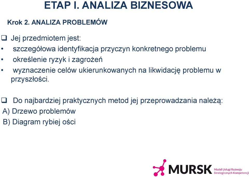 ryzyk i zagrożeń wyznaczenie celów ukierunkowanych na likwidację problemu w