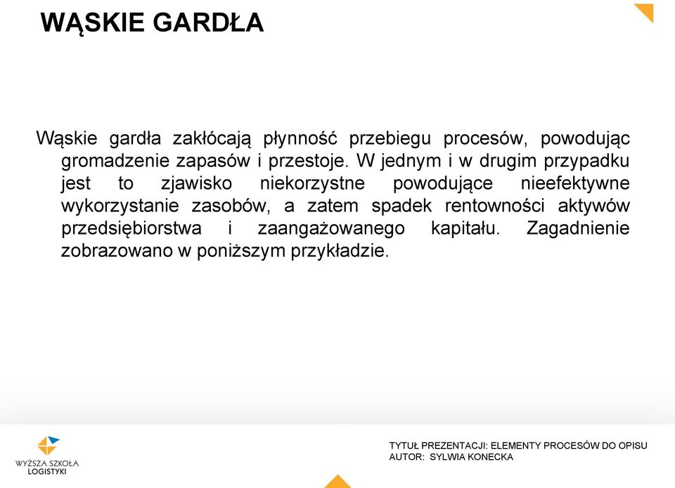 W jednym i w drugim przypadku jest to zjawisko niekorzystne powodujące nieefektywne