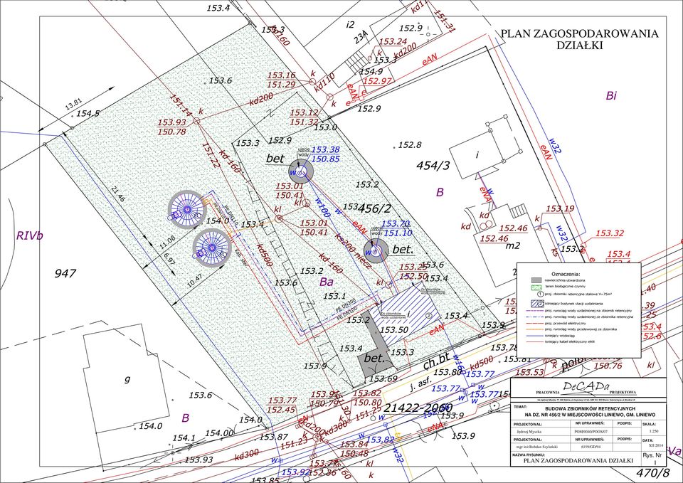 rurociąg wody uzdatnionej na zbiornik retencyjny proj. rurociąg wody uzdatnionej ze zbiornika retencyjna proj. przewód elektryczny proj.