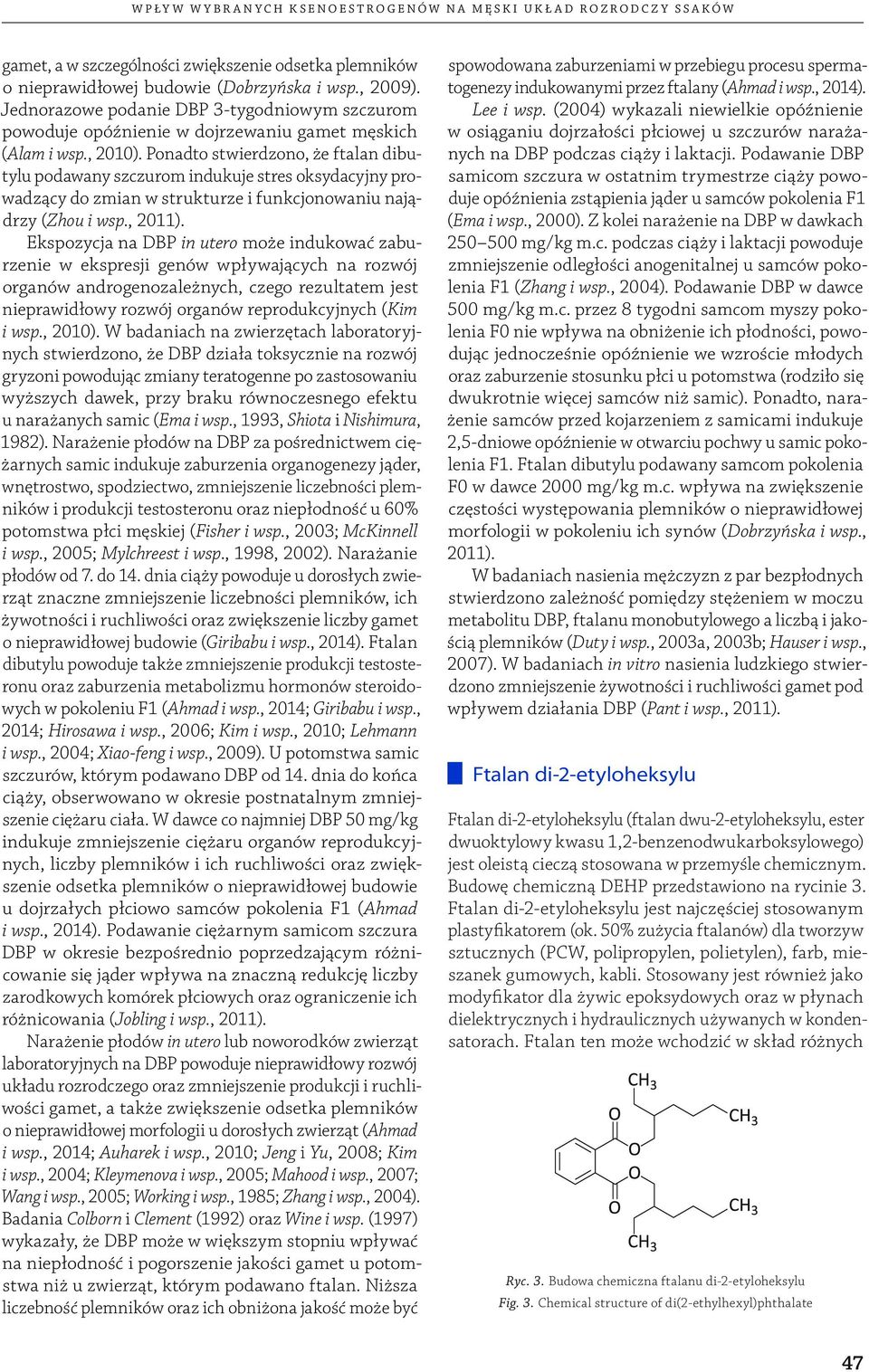 Ponadto stwierdzono, że ftalan dibutylu podawany szczurom indukuje stres oksydacyjny prowadzący do zmian w strukturze i funkcjonowaniu najądrzy (Zhou i wsp., 2011).