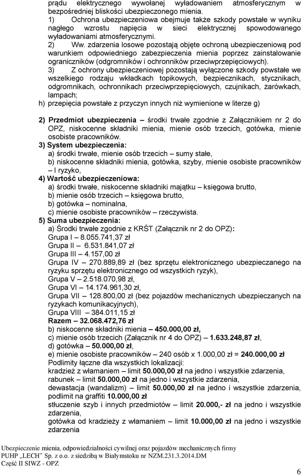 zdarzenia losowe pozostają objęte ochroną ubezpieczeniową pod warunkiem odpowiedniego zabezpieczenia mienia poprzez zainstalowanie ograniczników (odgromników i ochronników przeciwprzepięciowych).