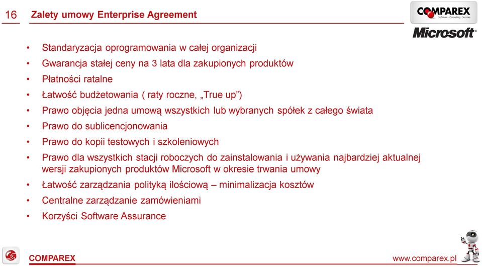 Prawo do kopii testowych i szkoleniowych Prawo dla wszystkich stacji roboczych do zainstalowania i używania najbardziej aktualnej wersji zakupionych