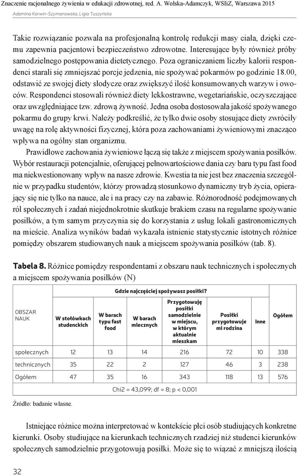 00, odstawić ze swojej diety słodycze oraz zwiększyć ilość konsumowanych warzyw i owoców. Respondenci stosowali również diety lekkostrawne, wegetariańskie, oczyszczające oraz uwzględniające tzw.