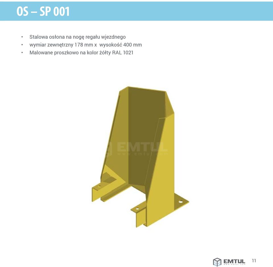 178 mm x wysokość 400 mm Malowane