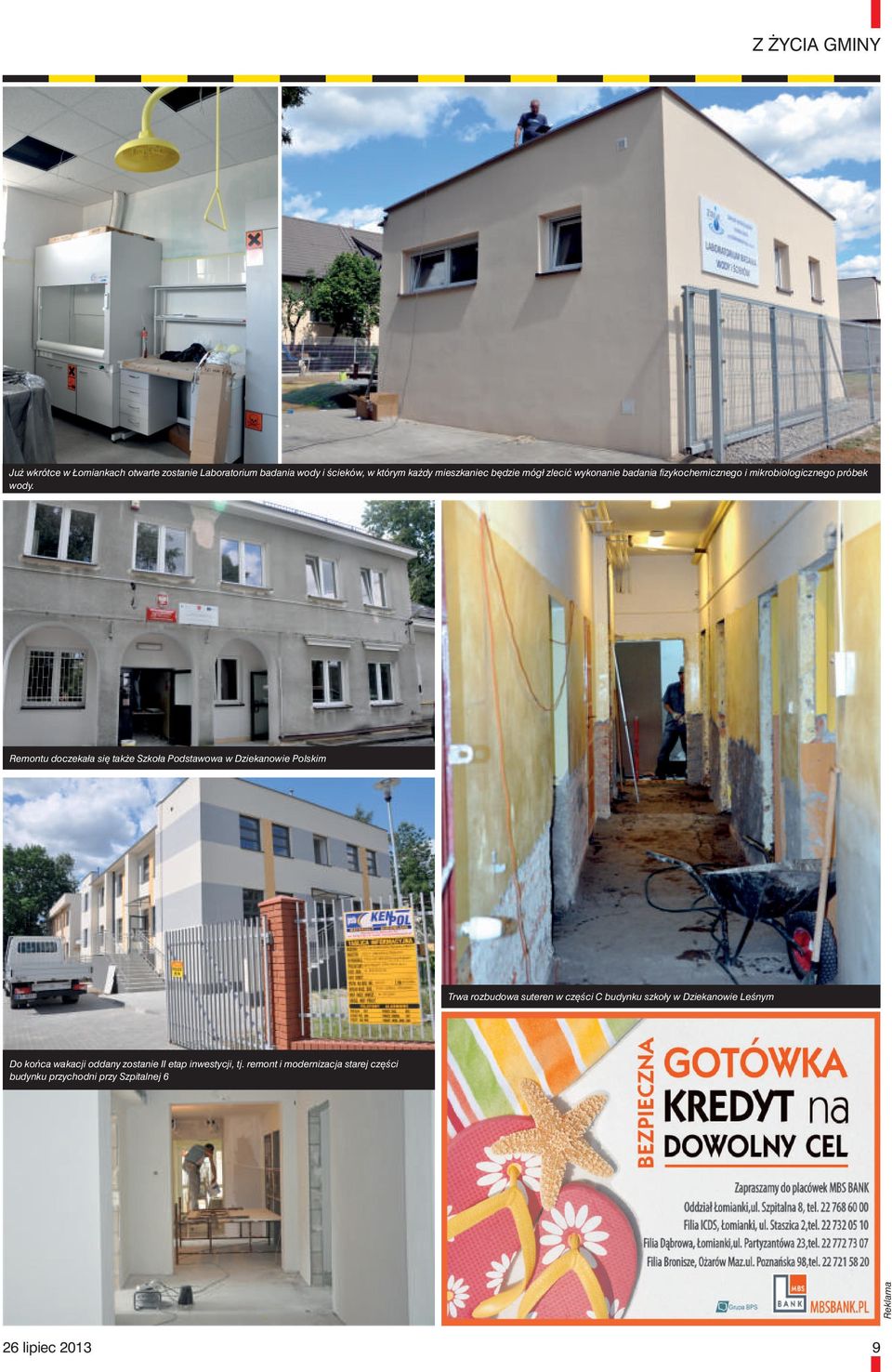 Remontu doczekała się także Szkoła Podstawowa w Dziekanowie Polskim Trwa rozbudowa suteren w części C budynku szkoły w