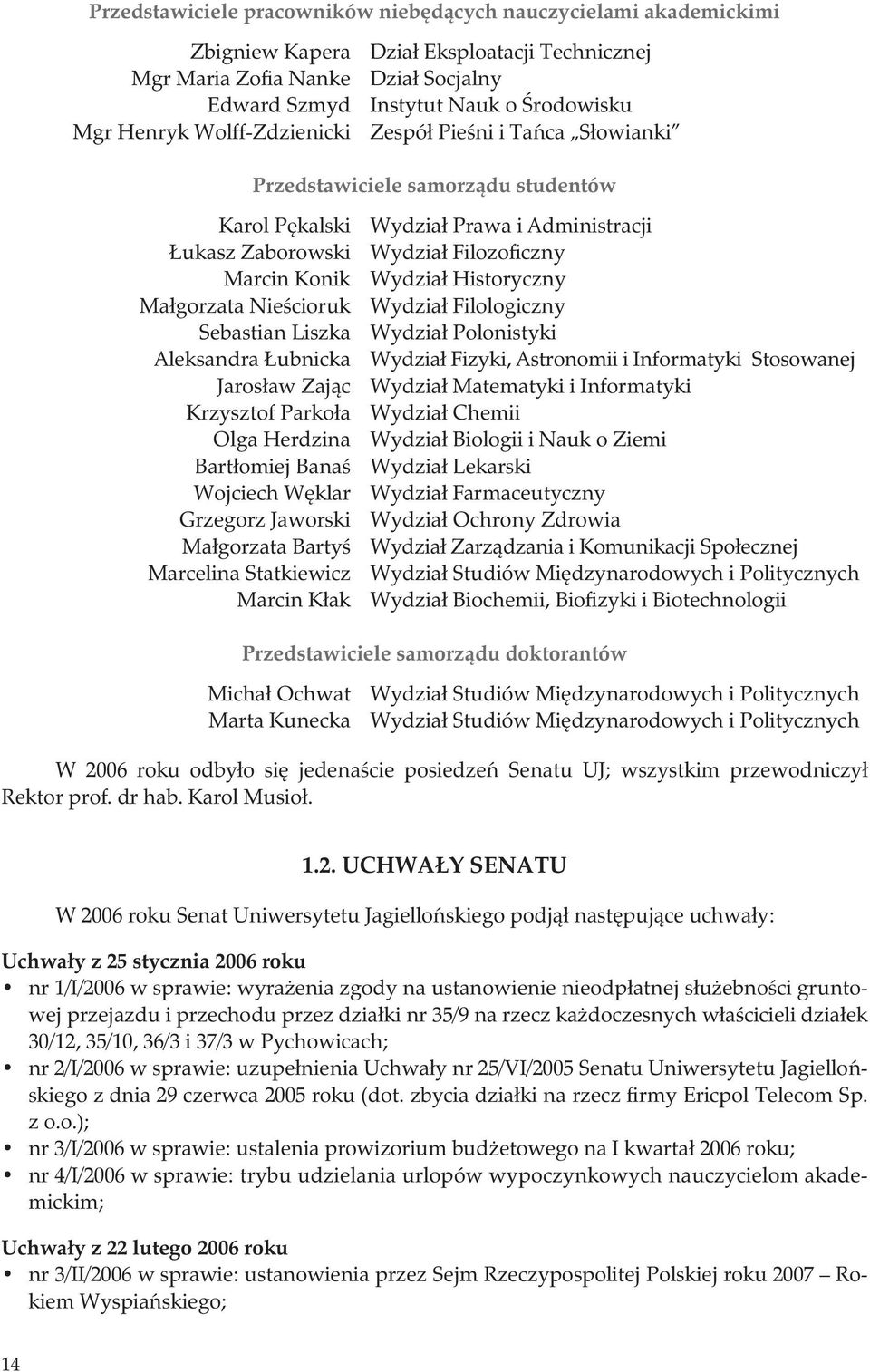 Historyczny Małgorzata Nieścioruk Wydział Filologiczny Sebastian Liszka Wydział Polonistyki Aleksandra Łubnicka Wydział Fizyki, Astronomii i Informatyki Stosowanej Jarosław Zając Wydział Matematyki i