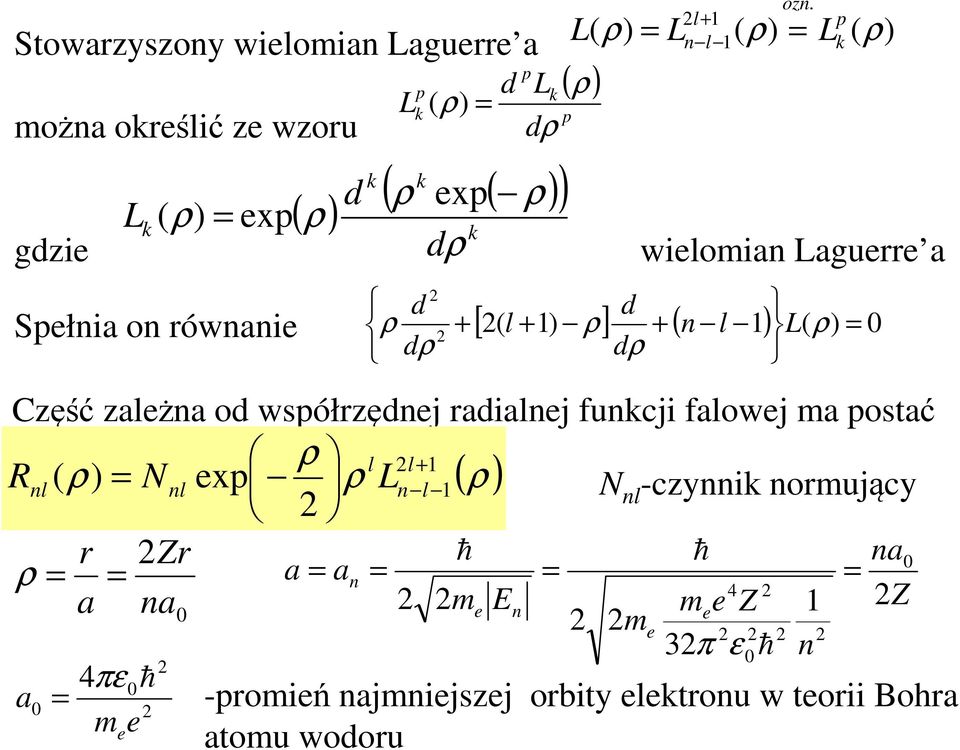 funkci fow potć xp n n n N N n -czynnik nouący n Z Z n n Z E