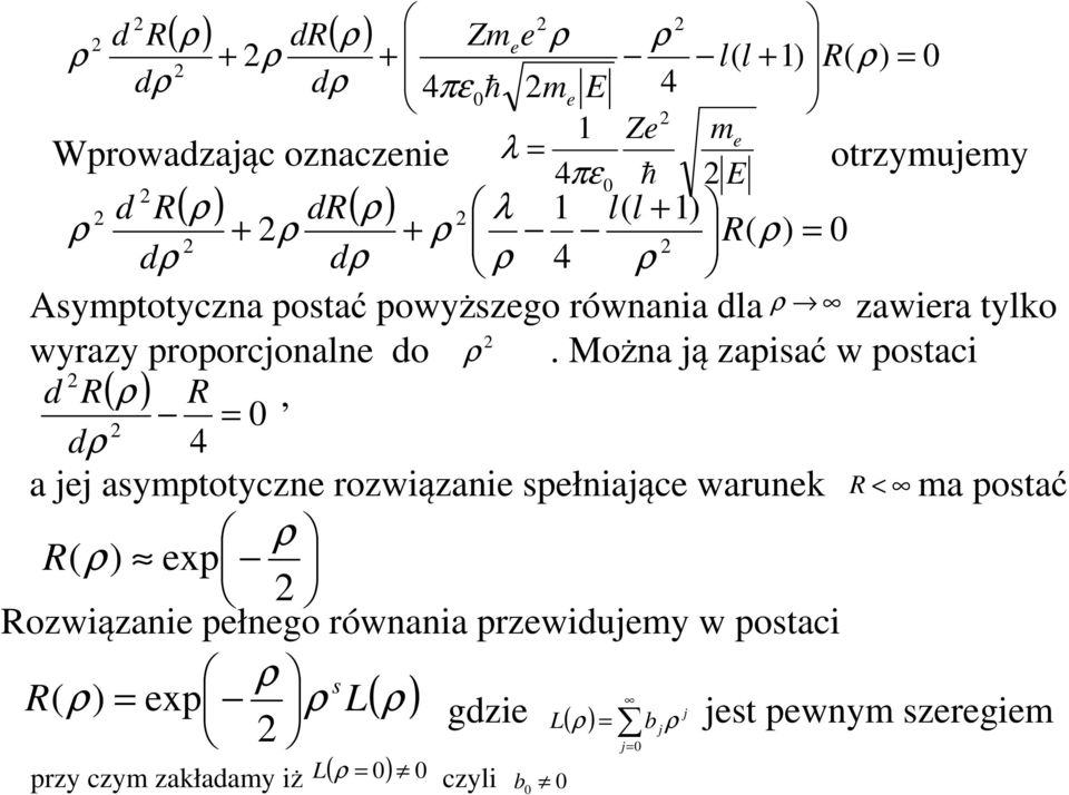 Możn ą zpić w potci, 4 yptotyczn ozwiązni płniąc wunk < potć