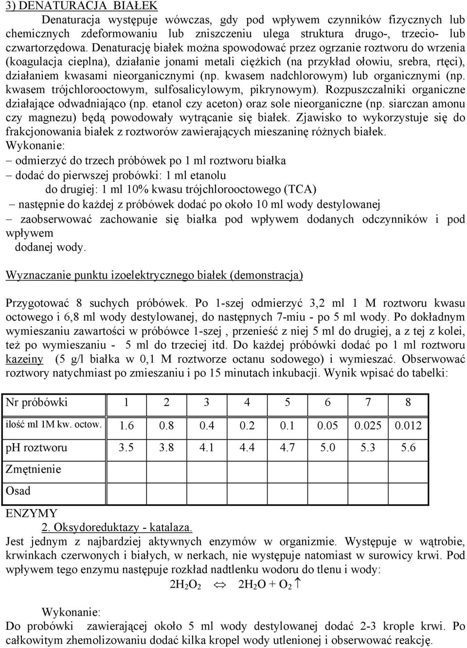 (np. kwasem nadchlorowym) lub organicznymi (np. kwasem trójchlorooctowym, sulfosalicylowym, pikrynowym). Rozpuszczalniki organiczne działające odwadniająco (np.