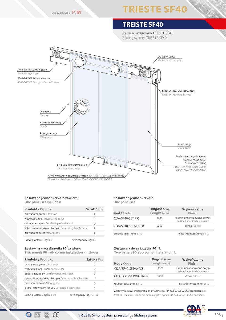 Profil montażowy do panela stałego: FIX-U, FIX-C, FIX-CCE (FROSINONE) Chanel for fixed panel: FIX-U, FIX-C, FIX-CCE (FROSINONE) Profil montażowy do panela stałego: FIX-U, FIX-C, FIX-CCE (FROSINONE)