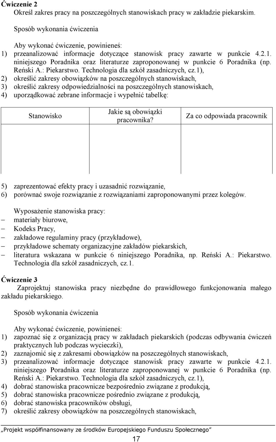 Reński A.: Piekarstwo. Technologia dla szkół zasadniczych, cz.