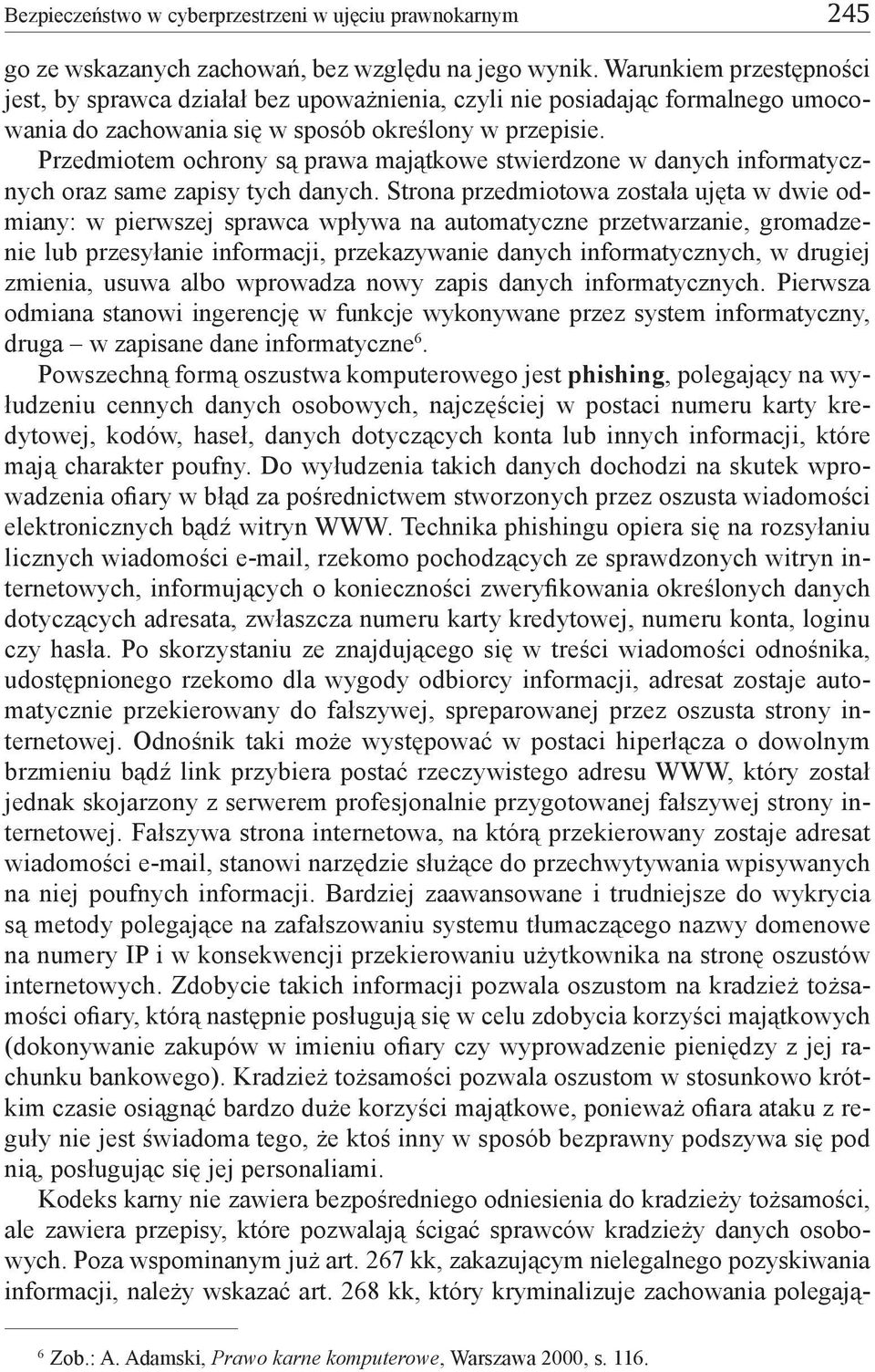 Przedmiotem ochrony są prawa majątkowe stwierdzone w danych informatycznych oraz same zapisy tych danych.