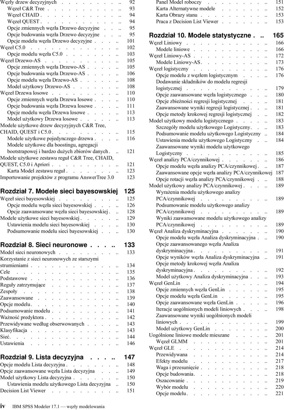 ........... 105 Opcje zmiennych węzła Drzewo-AS...... 105 Opcje budowania węzła Drzewo-AS...... 106 Opcje modelu węzła Drzewo-AS....... 108 Model użytkowy Drzewo-AS........ 108 Węzeł Drzewa losowe.