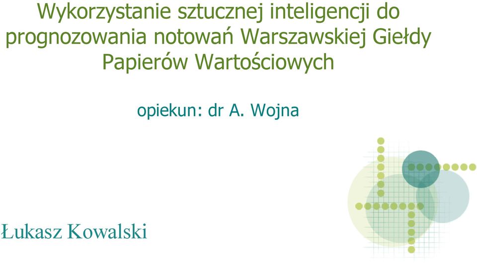 notowań Warszawskiej Giełdy