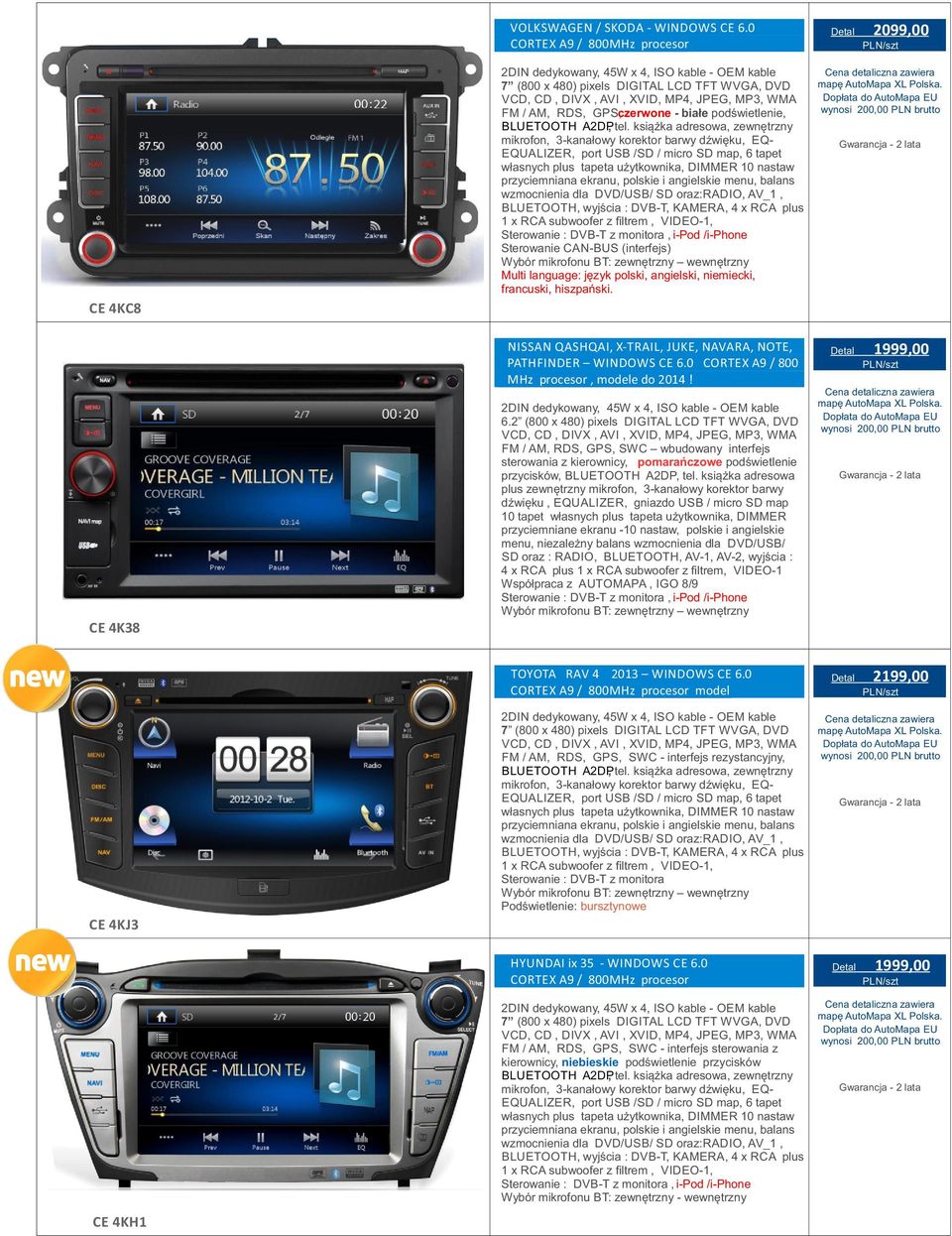 0 CORTEX A9 / 800 MHz procesor, modele do 2014! 6.