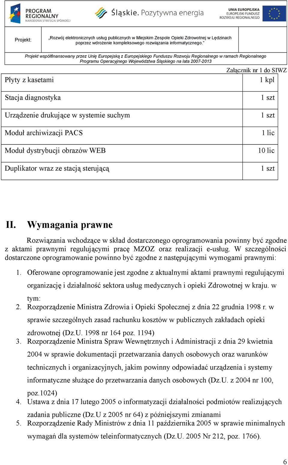 W szczególnści dstarczne prgramwanie pwinn być zgdne z następującymi wymgami prawnymi: 1.