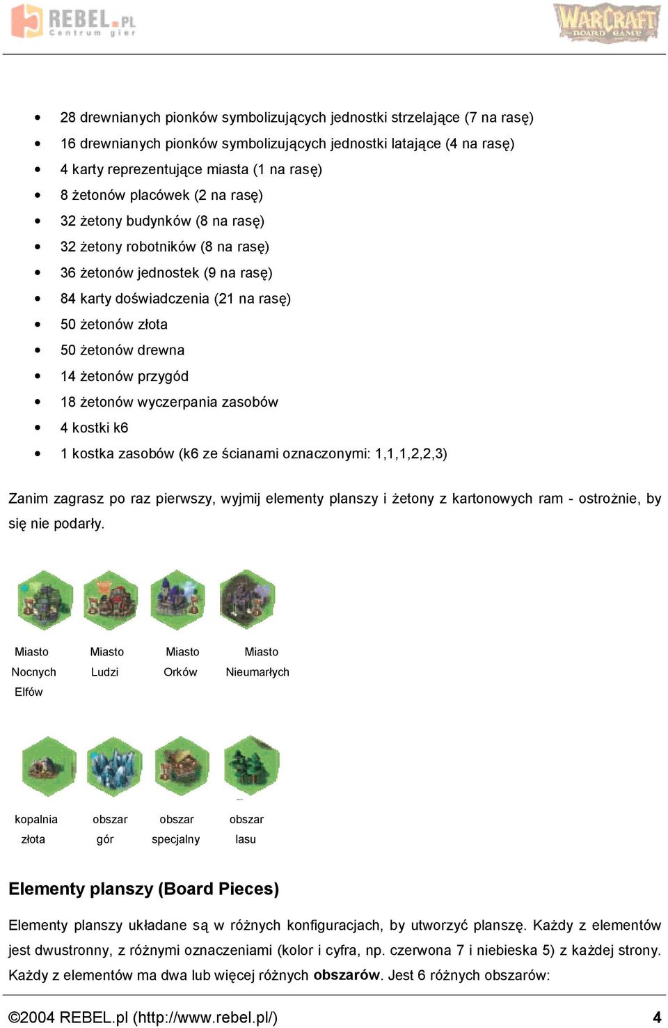 etonow przygod 18 z etonow wyczerpania zasobow 4 kostki k6 1 kostka zasobow (k6 ze scianami oznaczonymi: 1,1,1,2,2,3) Zanim zagrasz po raz pierwszy, wyjmij elementy planszy i z etony z kartonowych