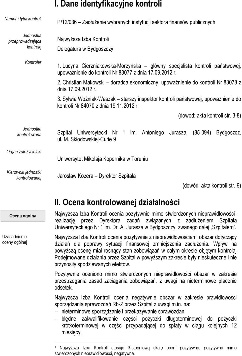 2. Christian Makowski doradca ekonomiczny, upoważnienie do kontroli Nr 83078 z dnia 17.09.2012 r. 3.