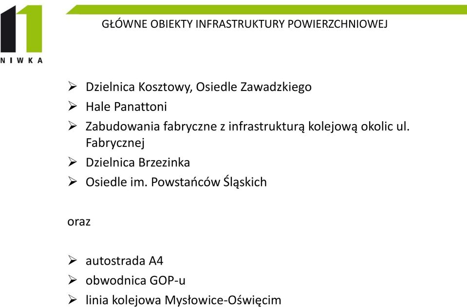 infrastrukturą kolejową okolic ul.