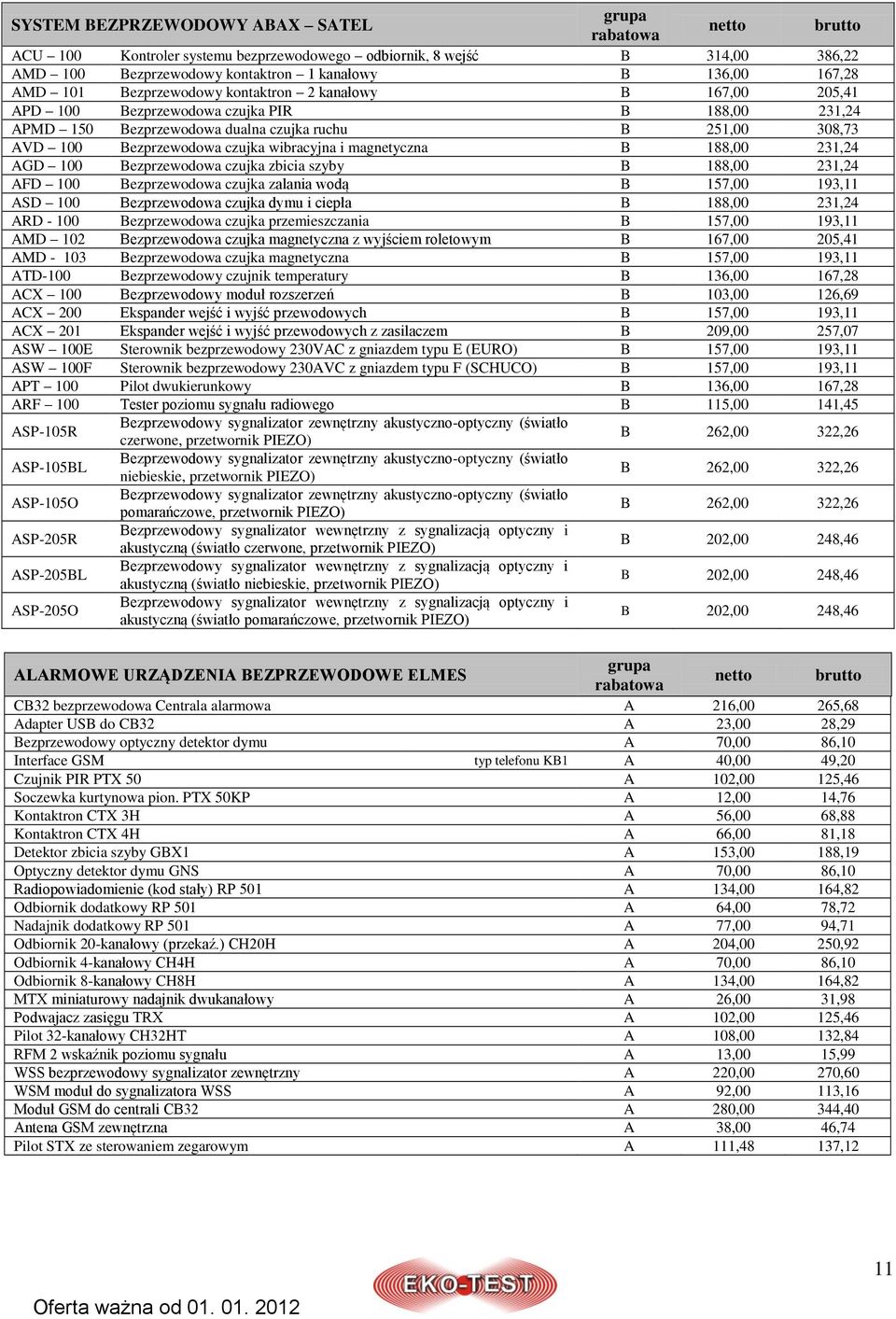 B 188,00 231,24 AGD 100 Bezprzewodowa czujka zbicia szyby B 188,00 231,24 AFD 100 Bezprzewodowa czujka zalania wodą B 157,00 193,11 ASD 100 Bezprzewodowa czujka dymu i ciepła B 188,00 231,24 ARD -