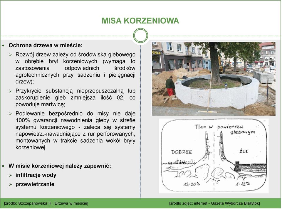 daje 100% gwarancji nawodnienia gleby w strefie systemu korzeniowego - zaleca się systemy napowietrz.