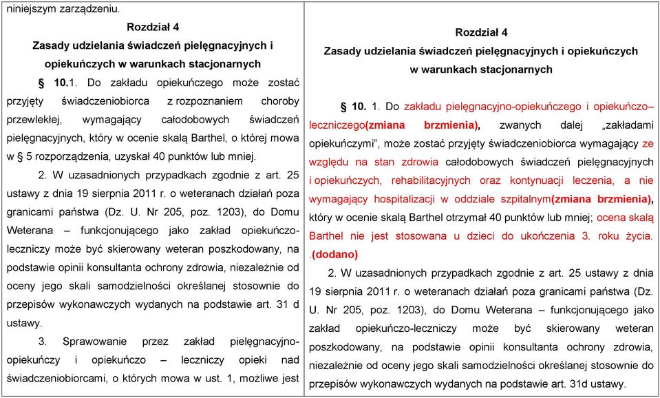 5 rozporządzenia, uzyskał 40 punktów lub mniej. 2. W uzasadnionych przypadkach zgodnie z art. 25 ustawy z dnia 19 sierpnia 2011 r. o weteranach działań poza granicami państwa (Dz. U. Nr 205, poz.